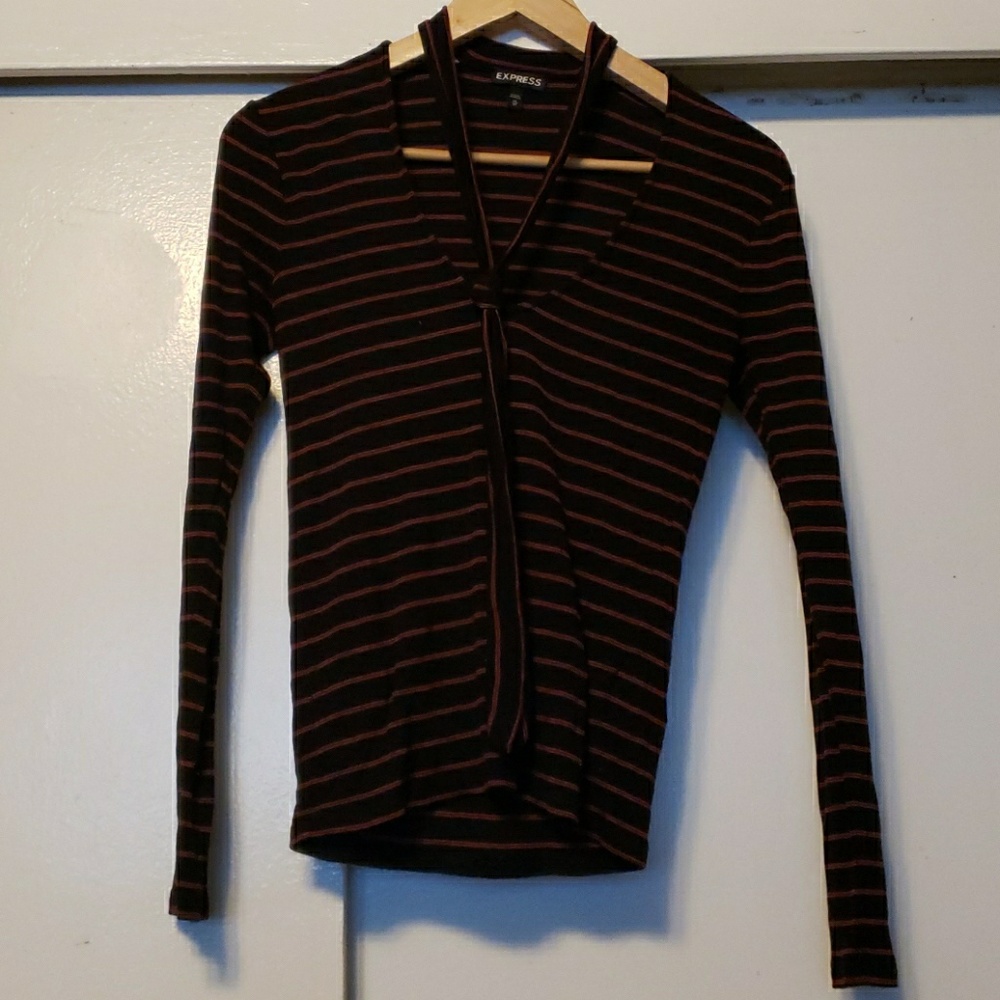 Express long sleeve blouse with neck tie